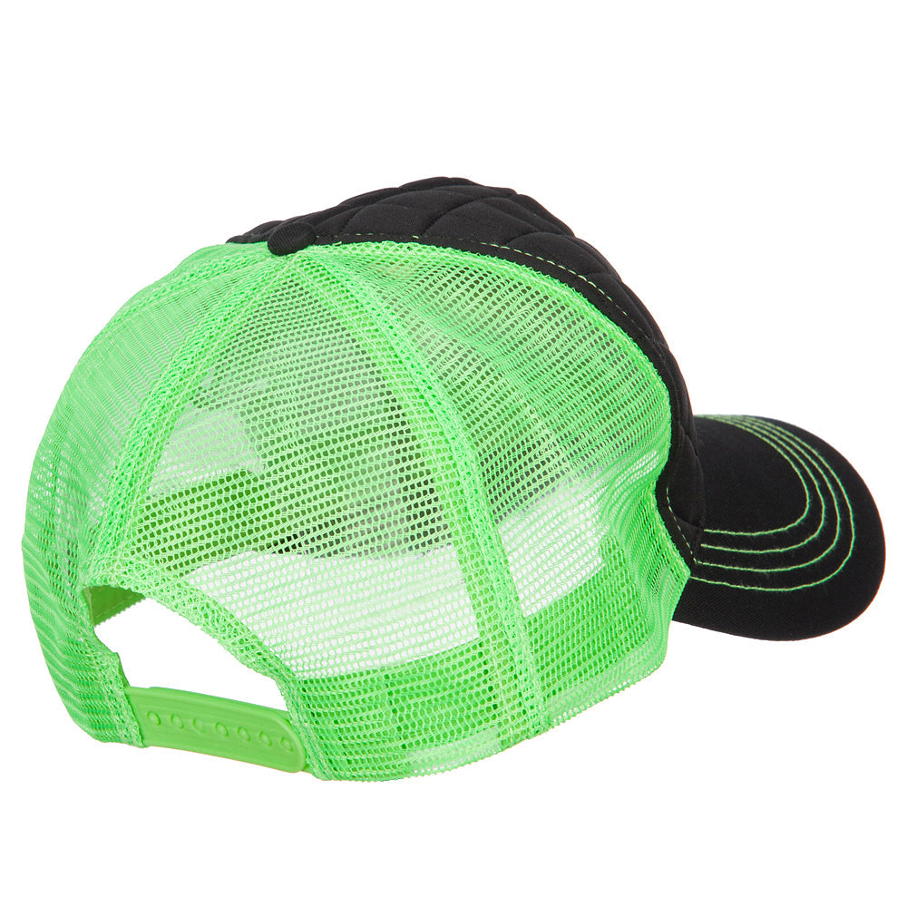 Quilted Trucker Two Tone Neon Mesh Big Size Cap