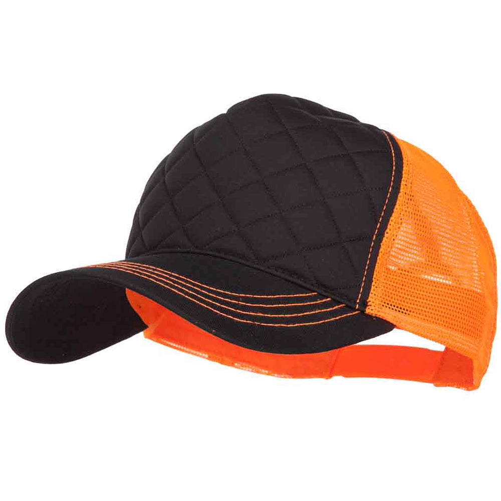 Quilted Trucker Two Tone Neon Mesh Big Size Cap