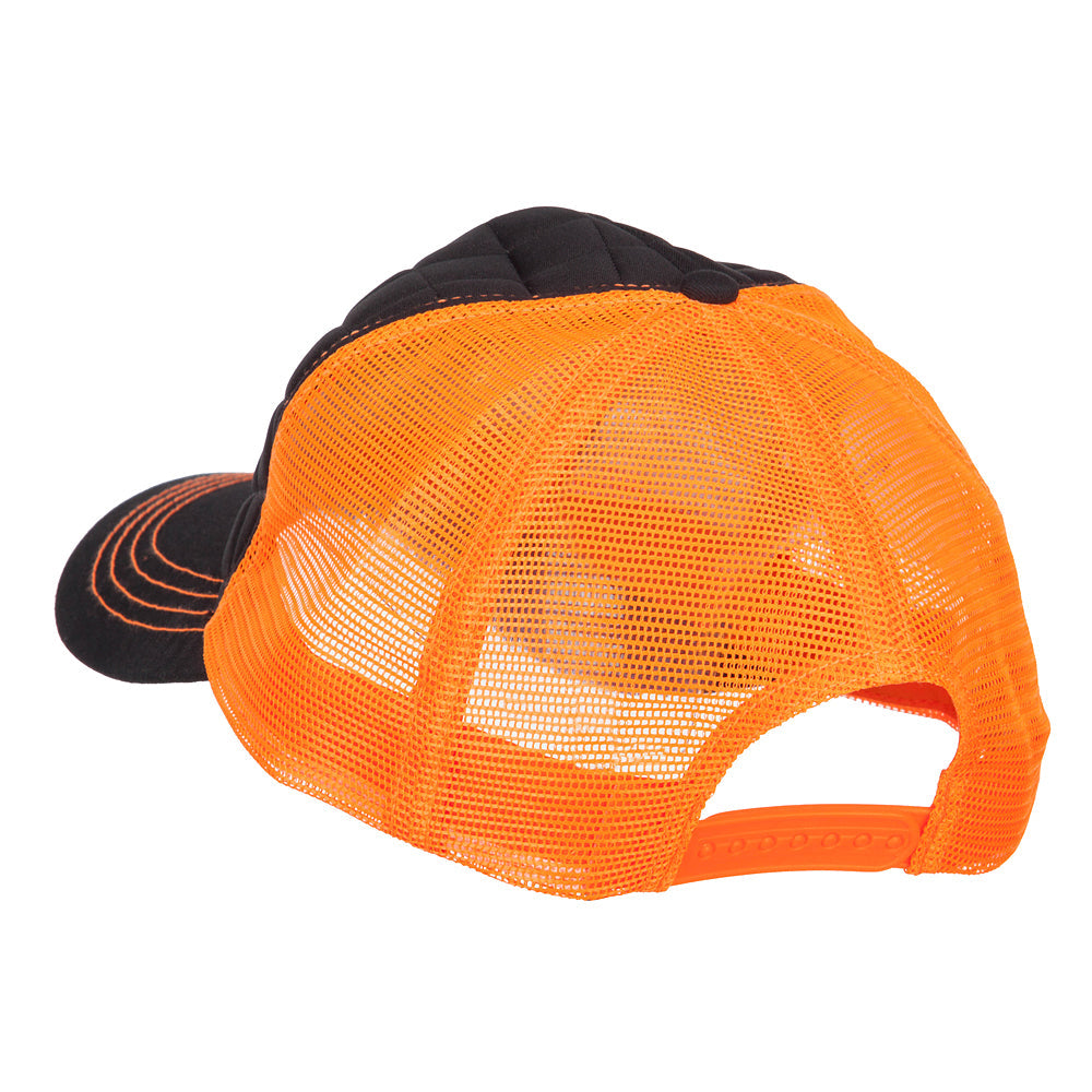 Quilted Trucker Two Tone Neon Mesh Big Size Cap