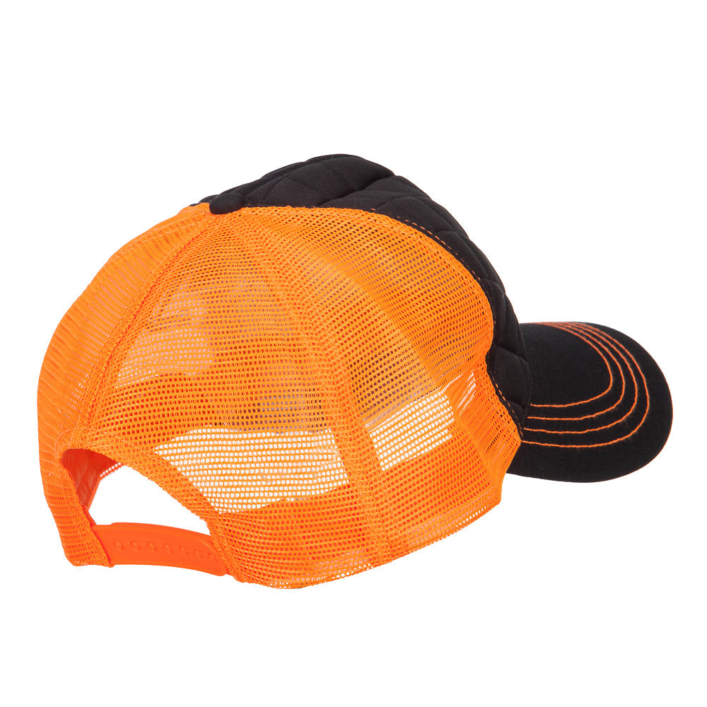 Quilted Trucker Two Tone Neon Mesh Big Size Cap