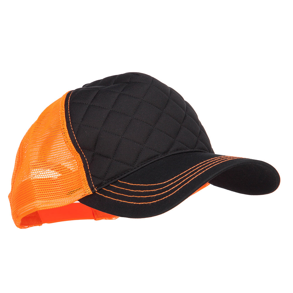 Quilted Trucker Two Tone Neon Mesh Big Size Cap