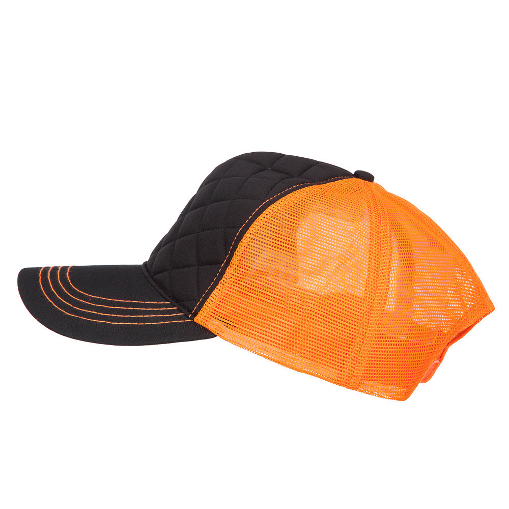 Quilted Trucker Two Tone Neon Mesh Big Size Cap