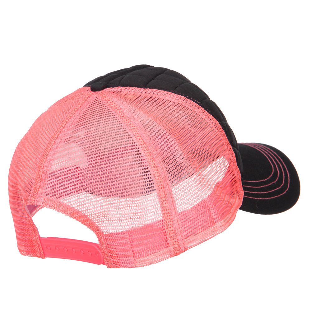 Quilted Trucker Two Tone Neon Mesh Big Size Cap