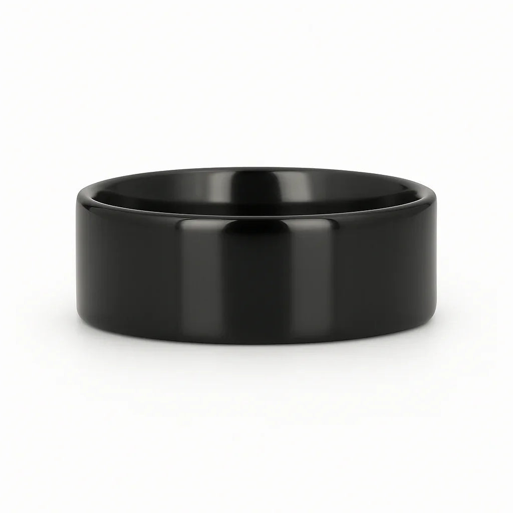 NEO Flat Black Titanium Wedding Ring - 8mm