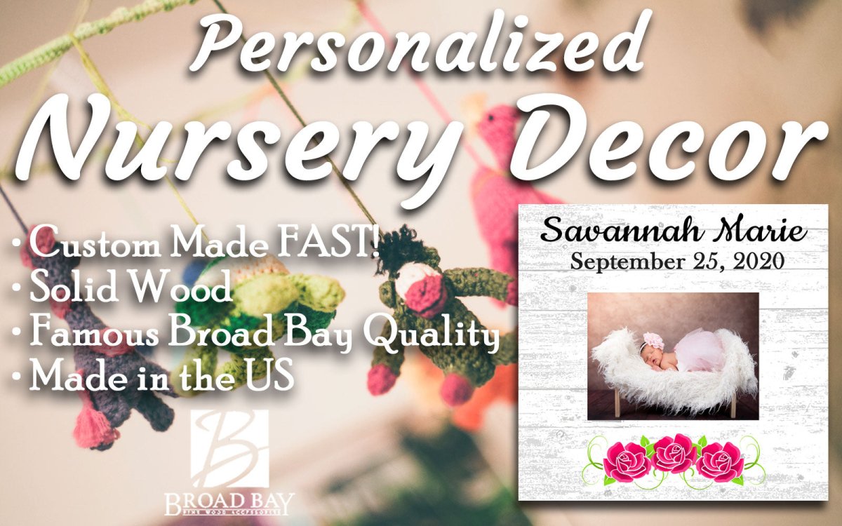 New Baby Picture Frame Upload Photo - Custom Name and Birthday