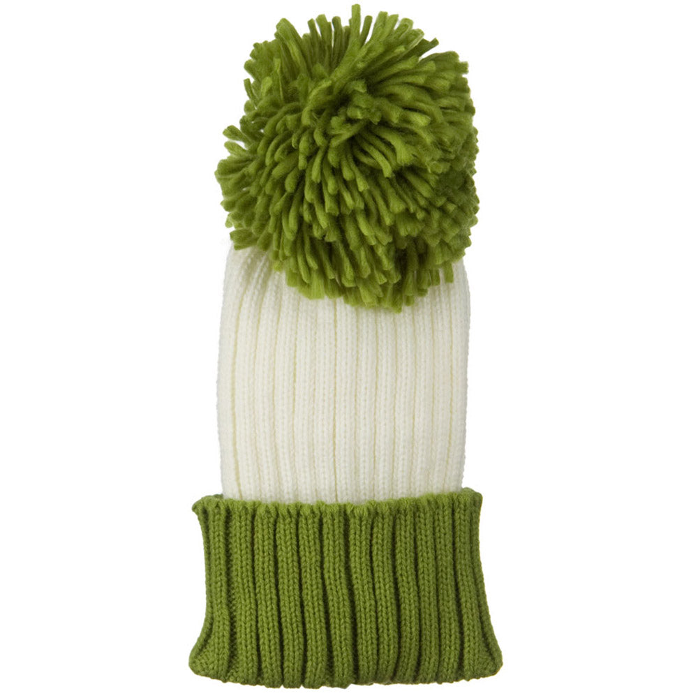 Neon Knit Hat with Pom Pom