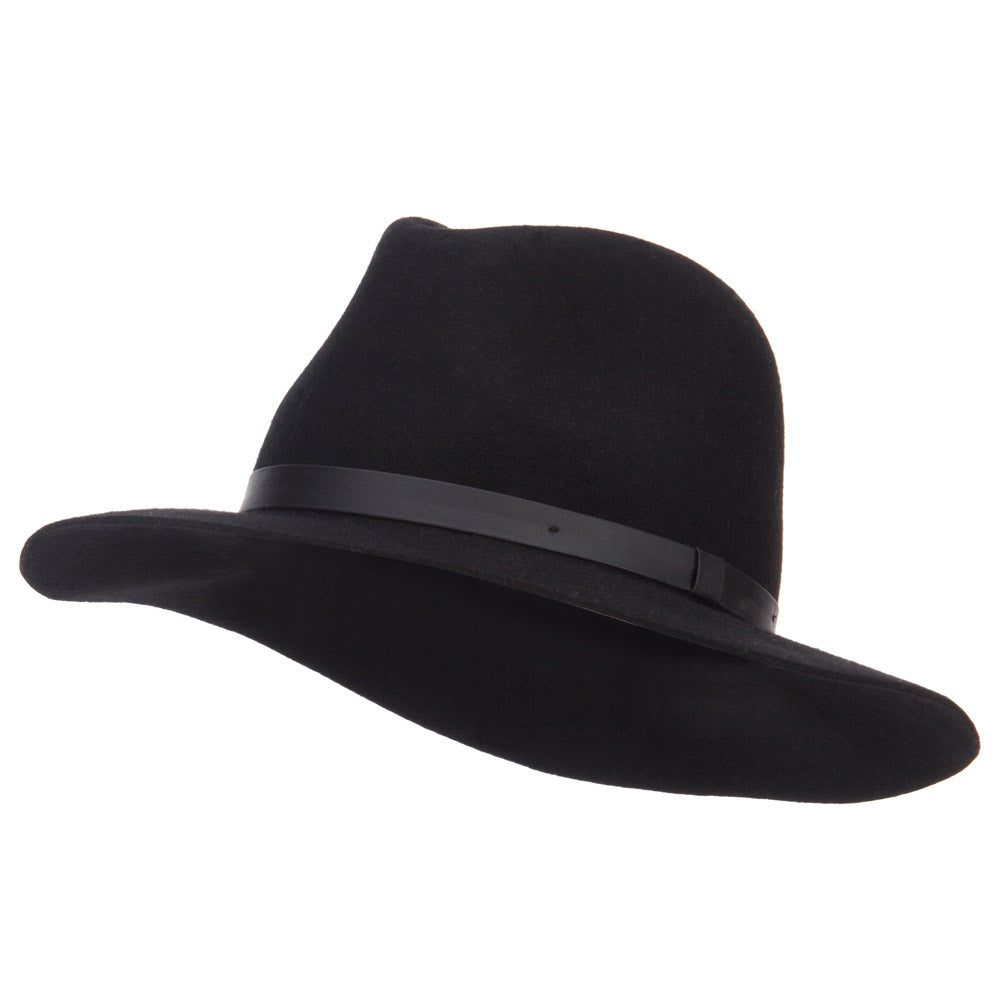 Women's Leather Band Wool Fedora