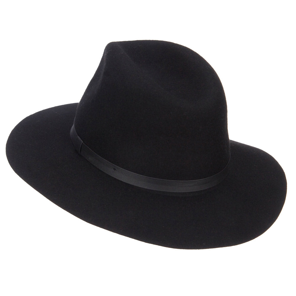 Women's Leather Band Wool Fedora