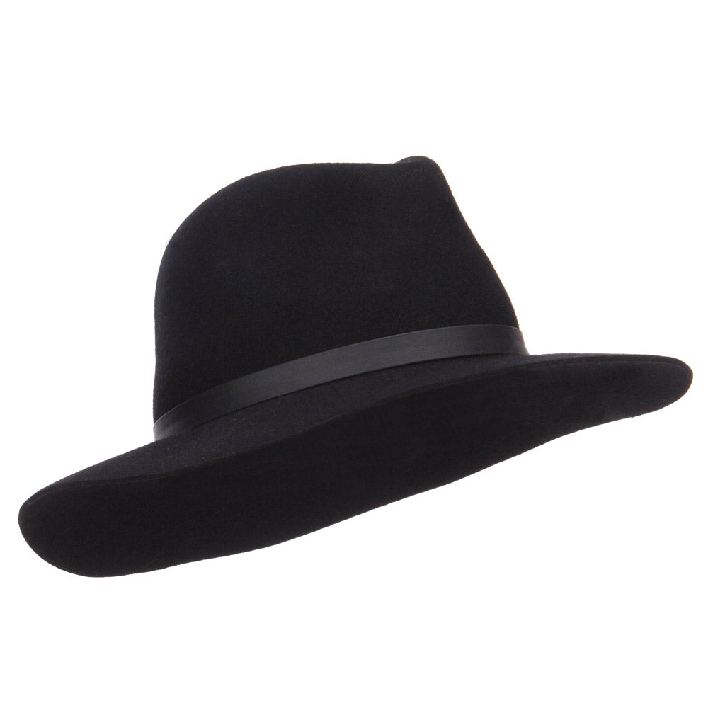 Women's Leather Band Wool Fedora