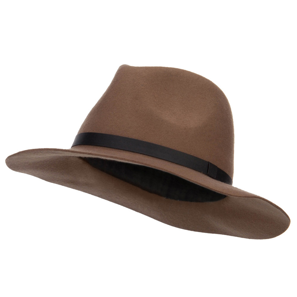 Women's Leather Band Wool Fedora