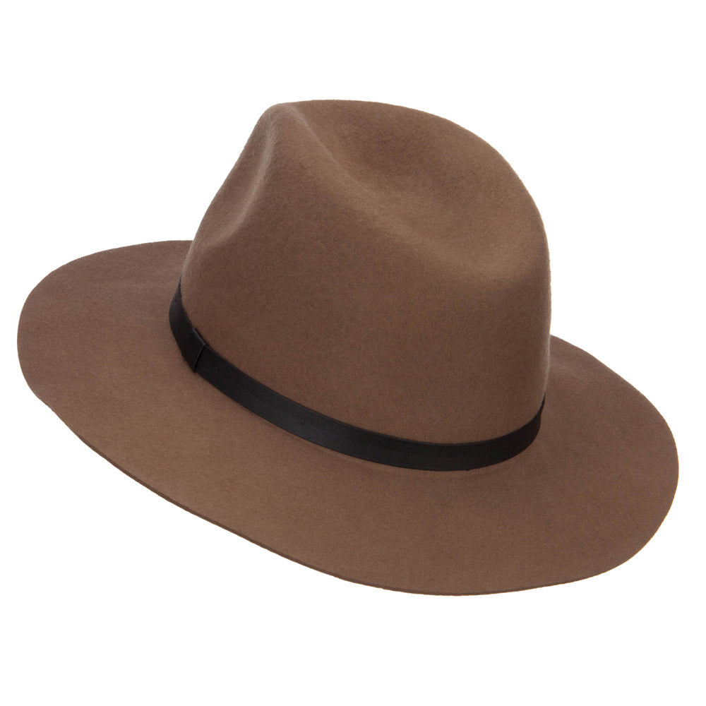 Women's Leather Band Wool Fedora