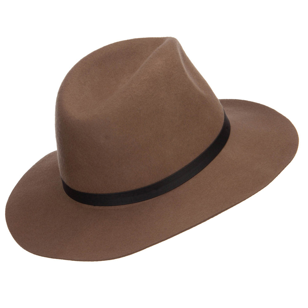 Women's Leather Band Wool Fedora