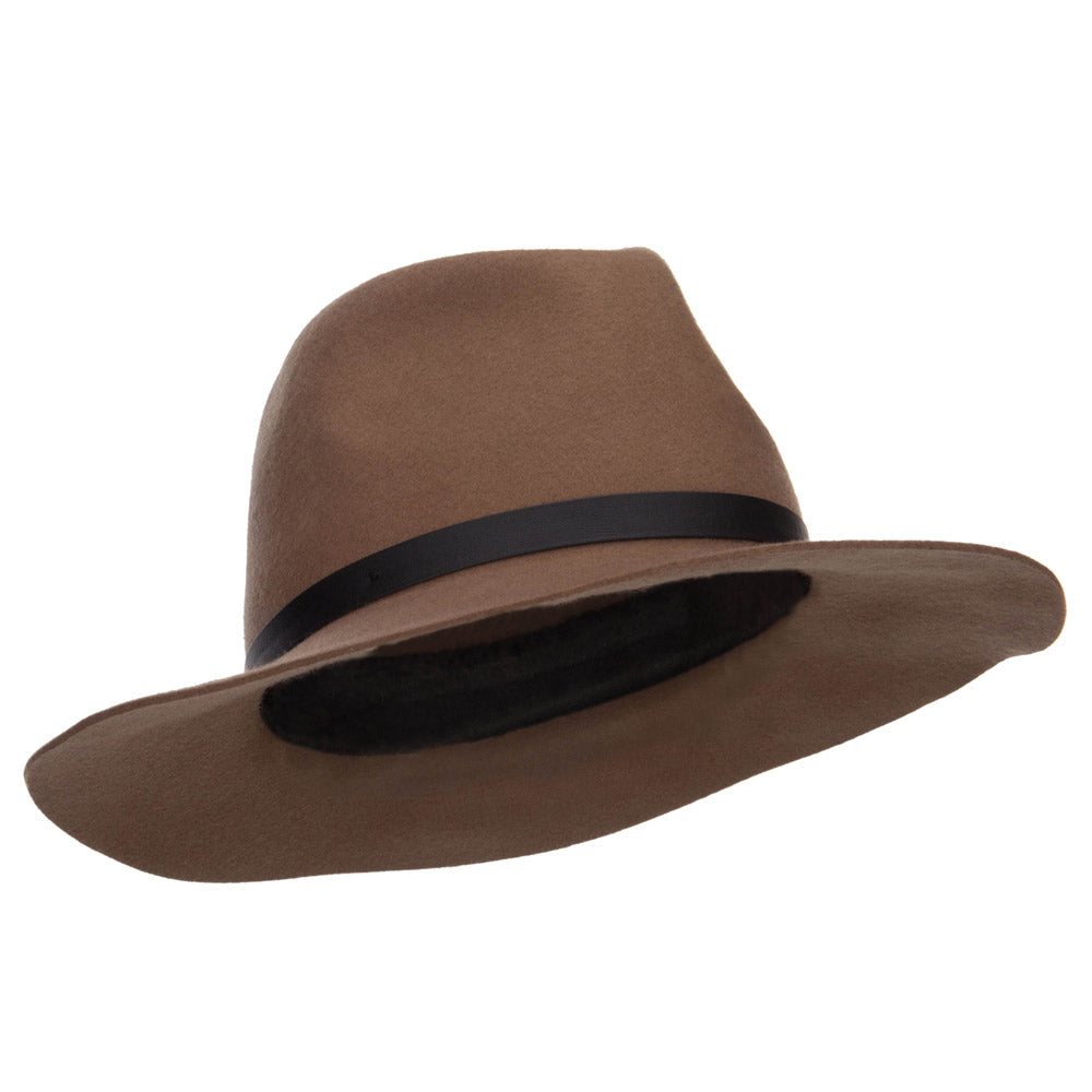 Women's Leather Band Wool Fedora