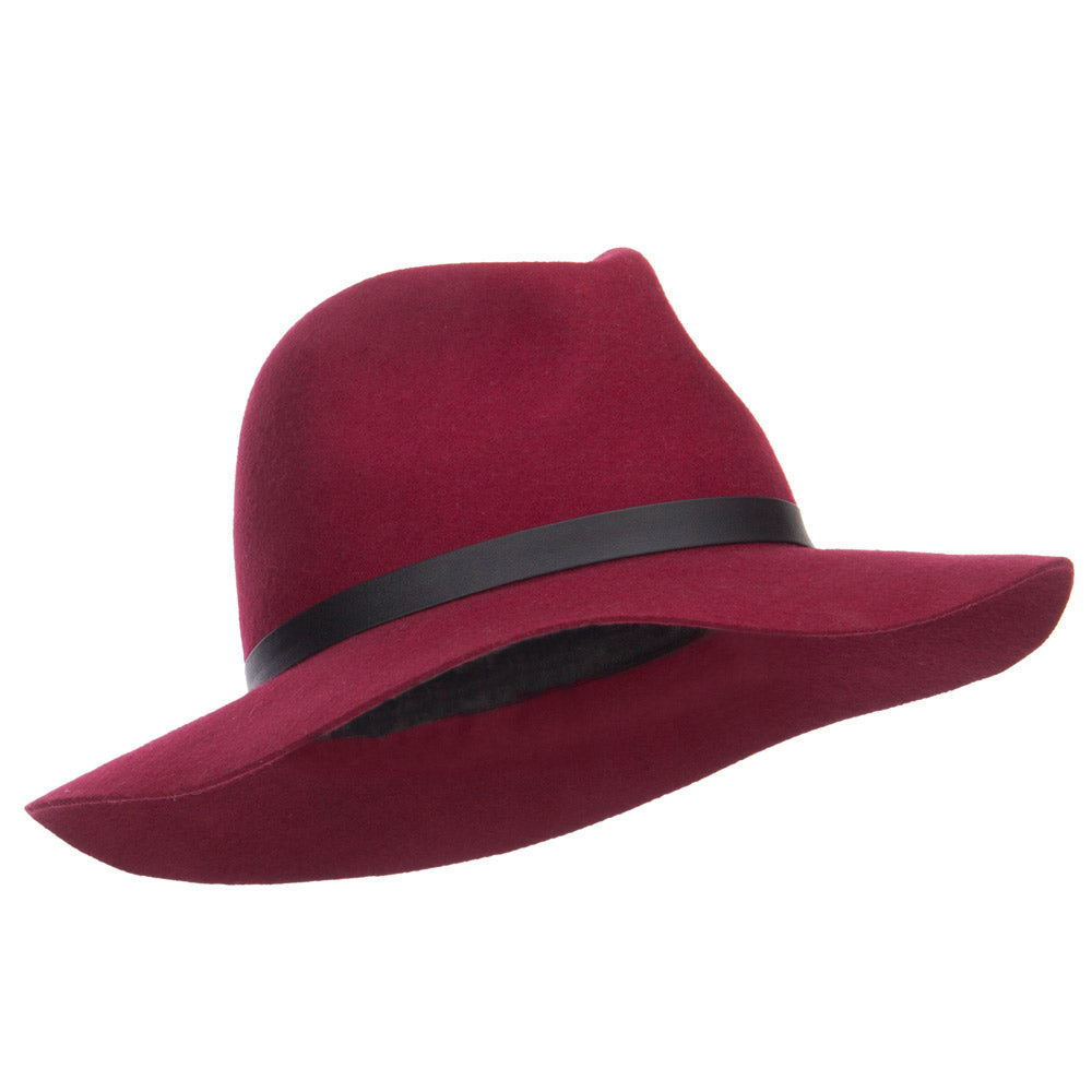 Women's Leather Band Wool Fedora