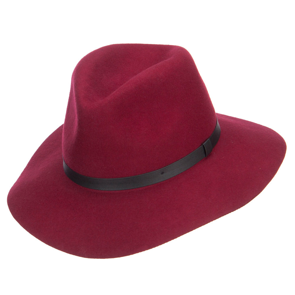 Women's Leather Band Wool Fedora