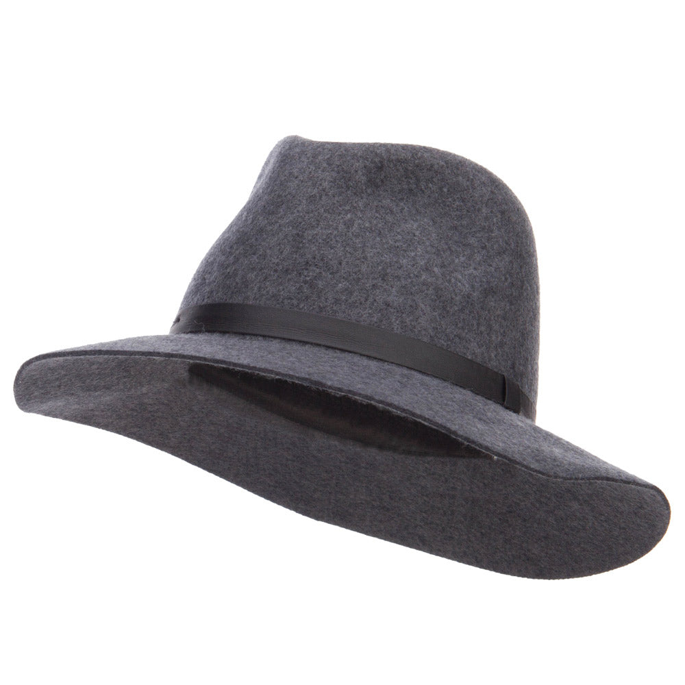 Women's Leather Band Wool Fedora
