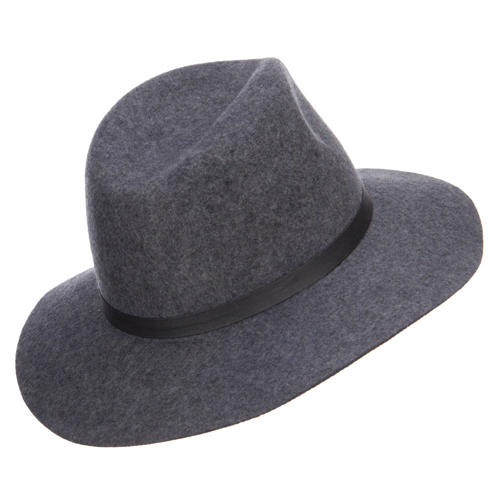 Women's Leather Band Wool Fedora