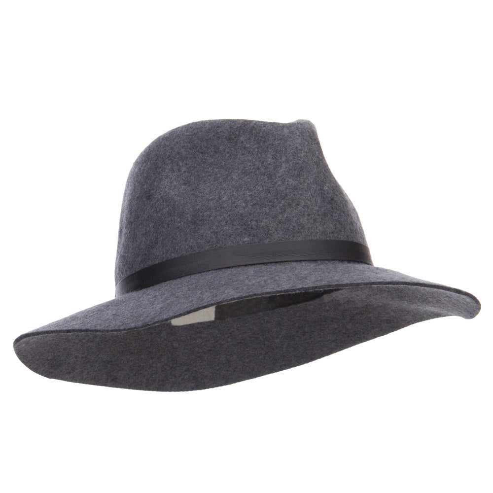 Women's Leather Band Wool Fedora