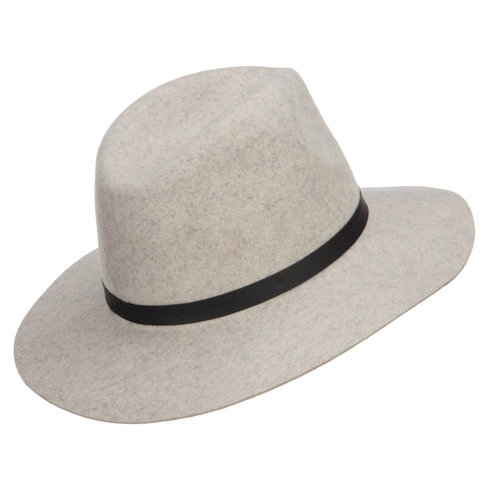 Women's Leather Band Wool Fedora