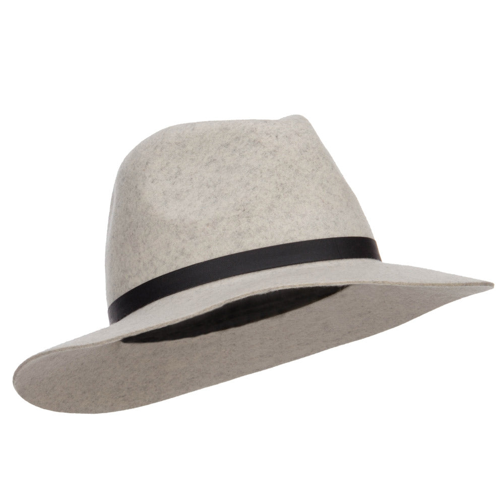 Women's Leather Band Wool Fedora