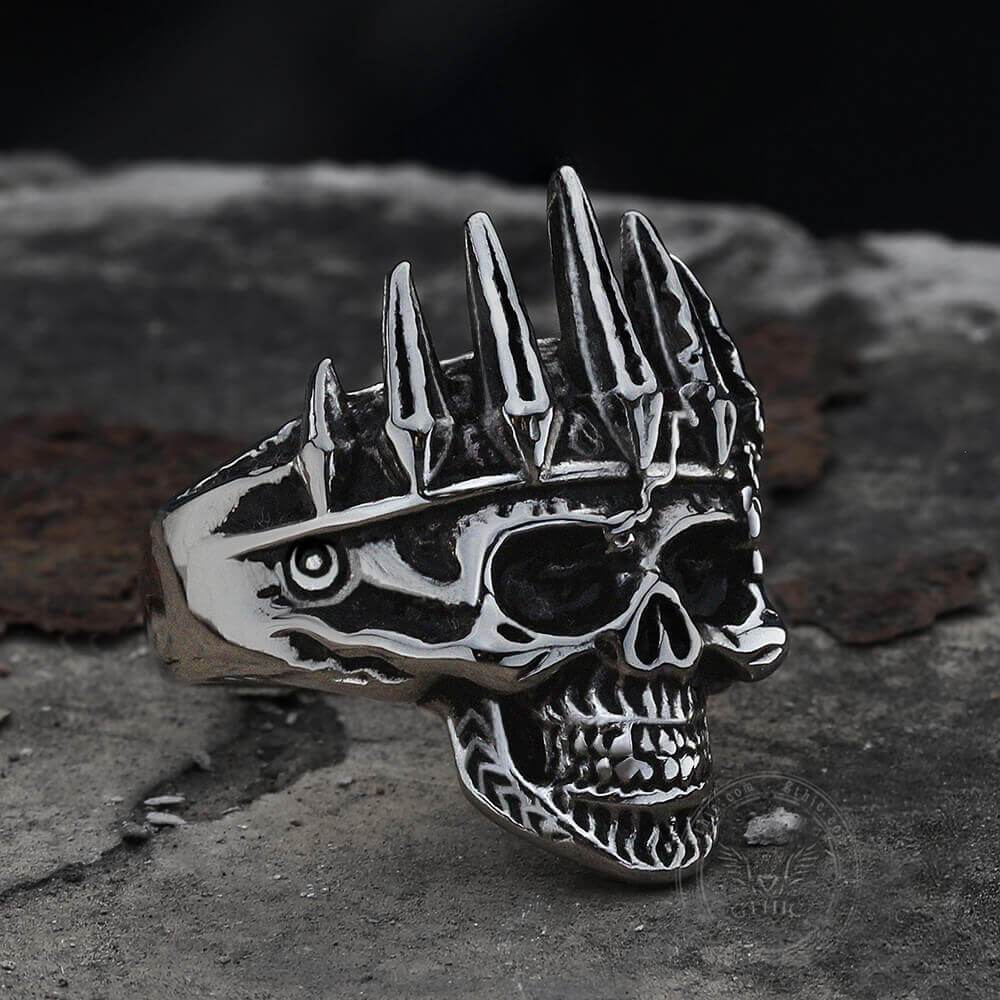 Nobility King Crown Stainless Steel Skull Ring