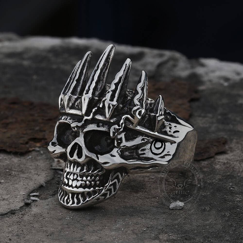 Nobility King Crown Stainless Steel Skull Ring