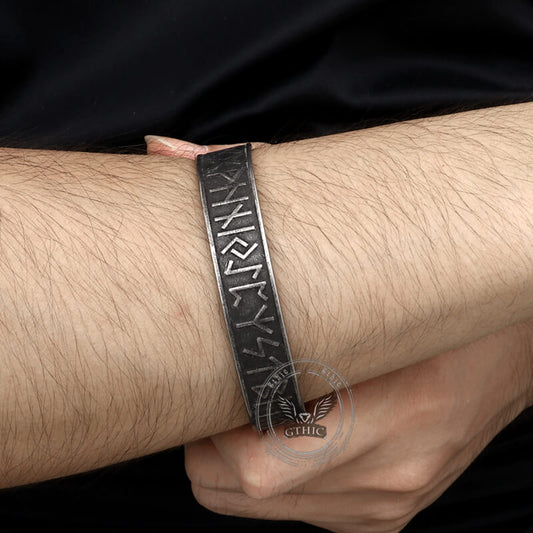 Nordic Rune Stainless Steel Viking Cuff Bracelet