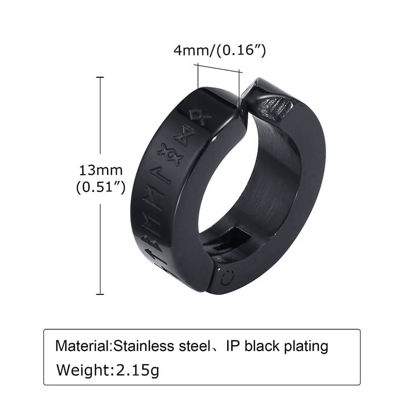 Nordic Viking Runes Stainless Steel Earrings