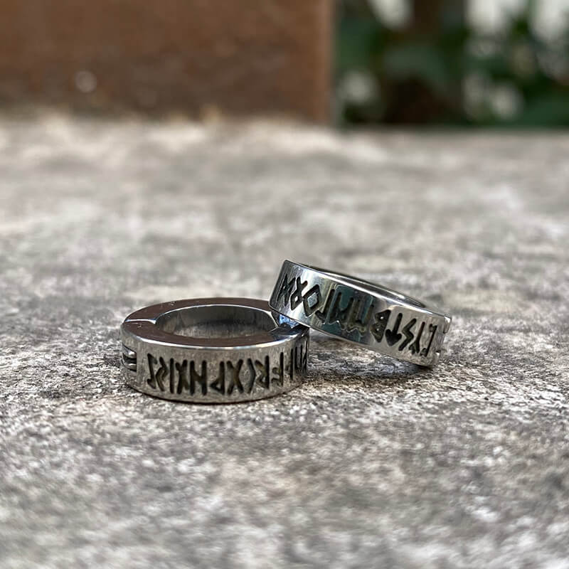 Nordic Viking Runes Stainless Steel Earrings