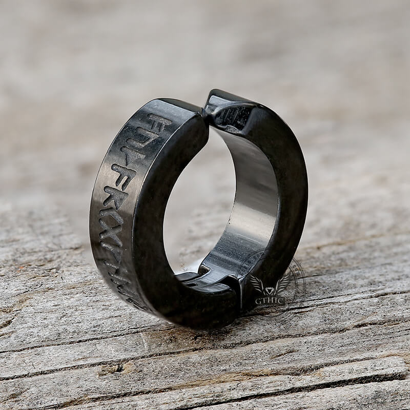 Nordic Viking Runes Stainless Steel Earrings