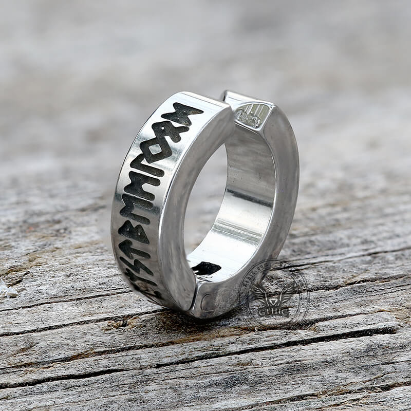 Nordic Viking Runes Stainless Steel Earrings