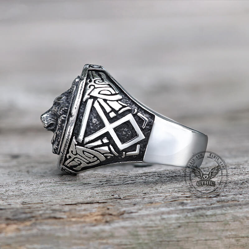 Norse Slavic Wolf Stainless Steel Viking Ring