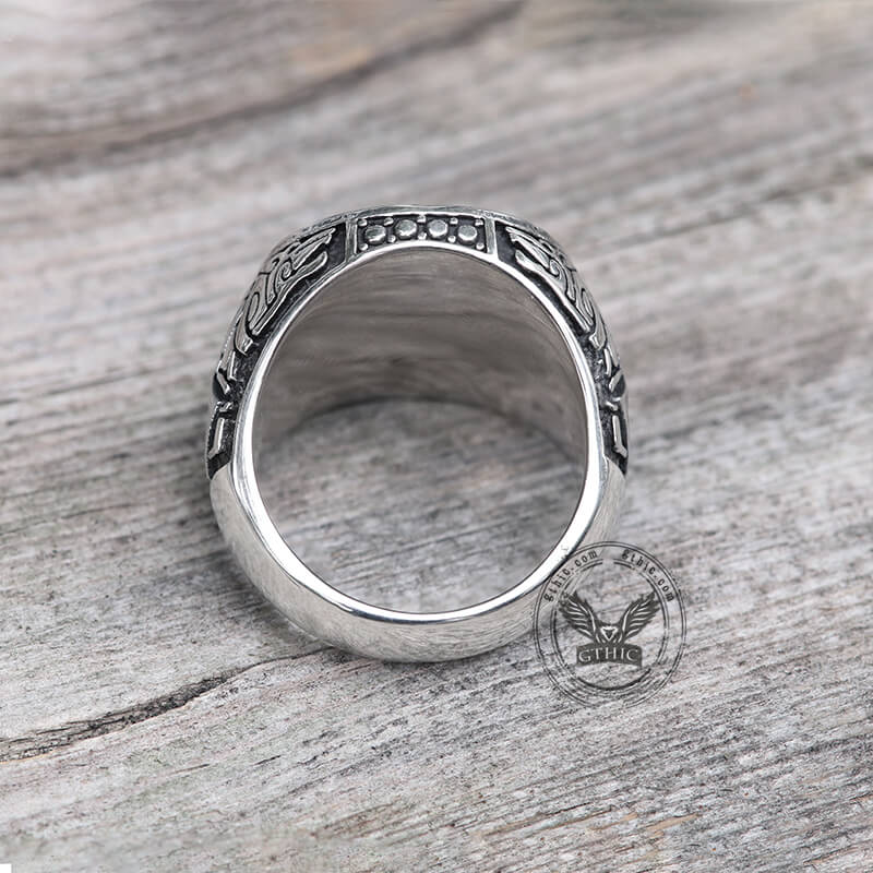 Norse Slavic Wolf Stainless Steel Viking Ring