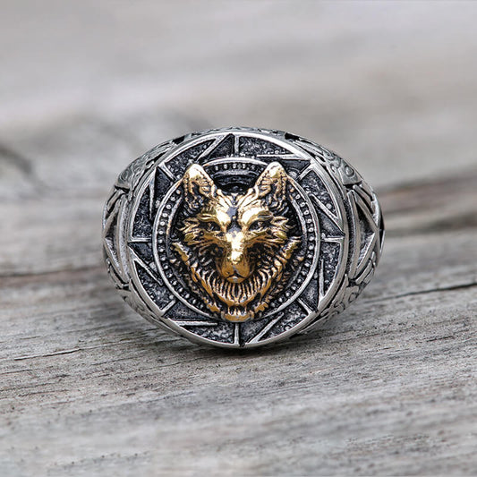 Norse Slavic Wolf Stainless Steel Viking Ring