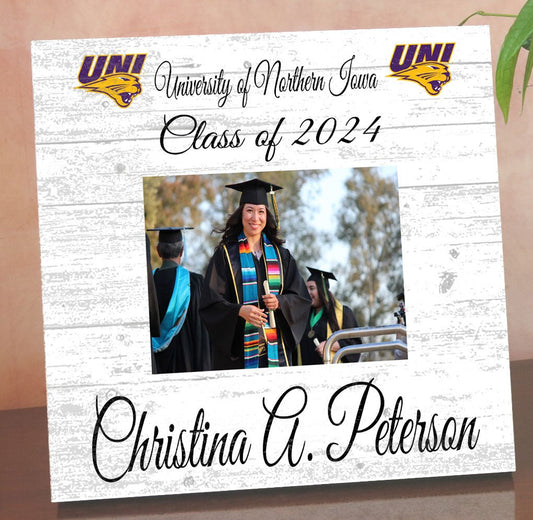 Northern Iowa Personalized Graduation Picture Frame Plaque – Upload Your Photo, Name & Class Year – 10.5"x10.5"