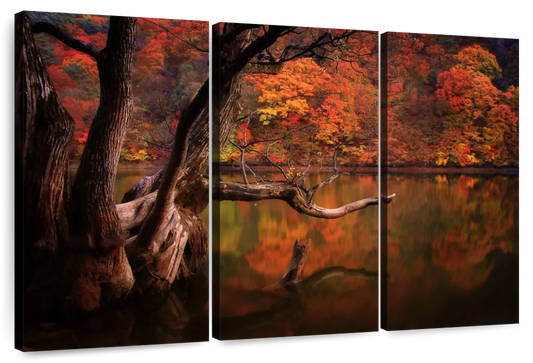 Orange Autumn Lake Wall Art
