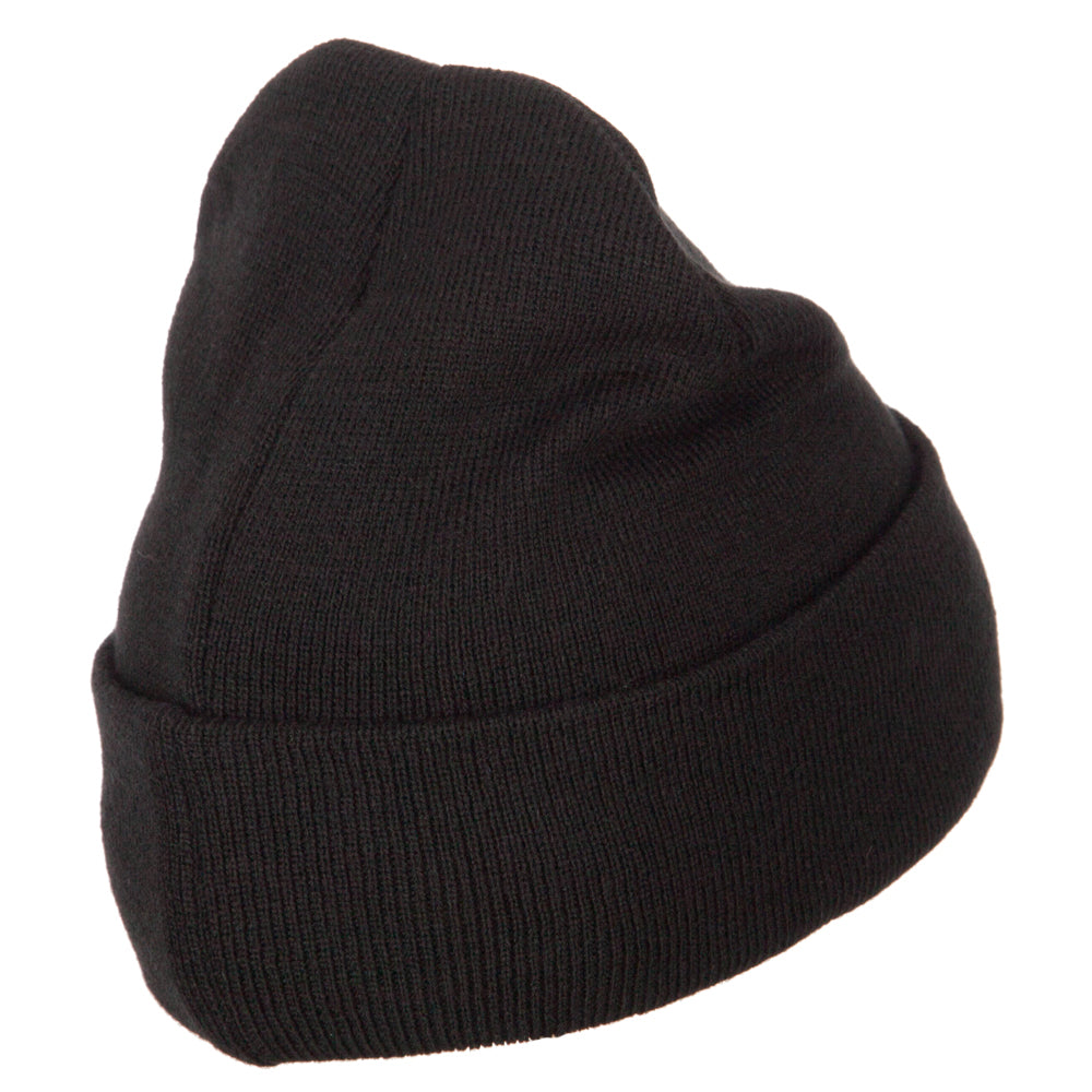 Big Size 12 Inch New Solid Color Long Cuff Beanie