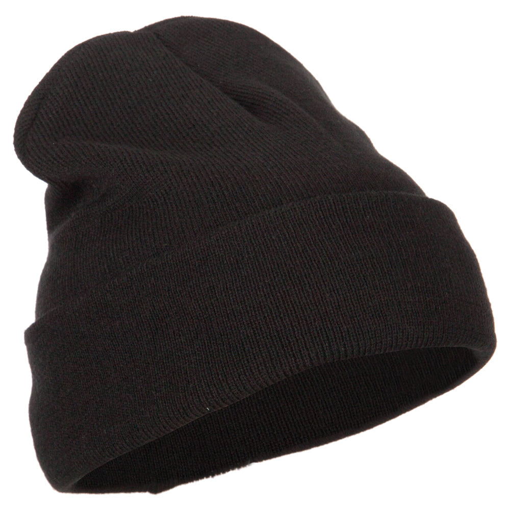 Big Size 12 Inch New Solid Color Long Cuff Beanie