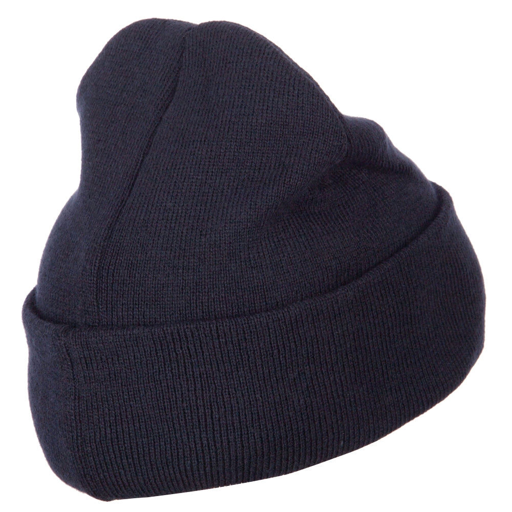 Big Size 12 Inch New Solid Color Long Cuff Beanie