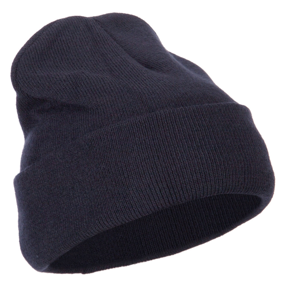 Big Size 12 Inch New Solid Color Long Cuff Beanie