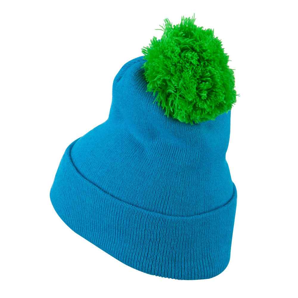 Neon Two Tone Pom Cuff Beanie