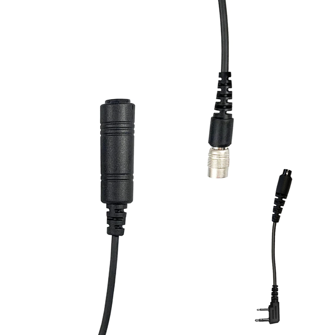 Radio Connector Cable & Radio Adapter for Headset: NATO/Military Wiring, Gentex, Ops-Core, OTTO, Select Peltor Models, Helicopter - 2 Pin Kenwood, Baofeng, BTECH, Rugged Radios, Diga-talk, TYT, AnyTone, Alinco, Relm/BK Radio, Quansheng, Wouxon, Retevis