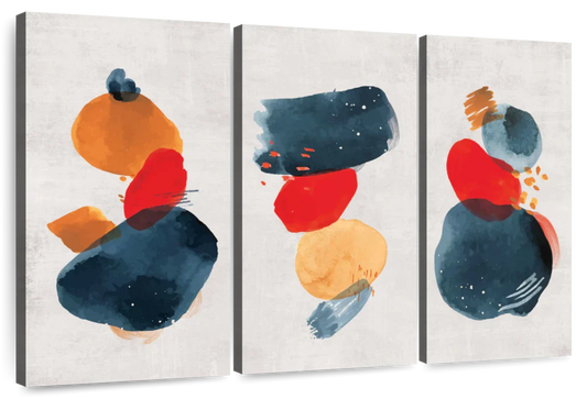 Watercolor Blotches Canvas Set Wall Art