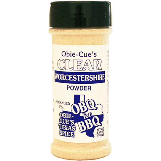 Obie-Cue's Clear Worcestershire Powder 3.52 oz.