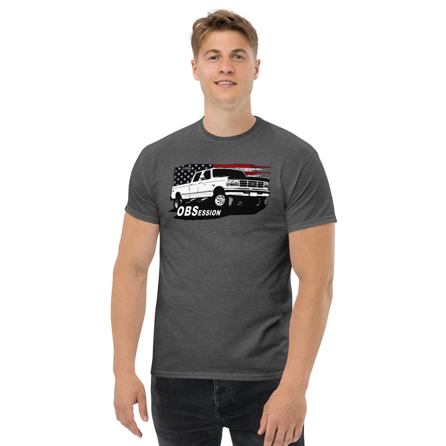 OBS Crew Cab Truck American Flag T-Shirt