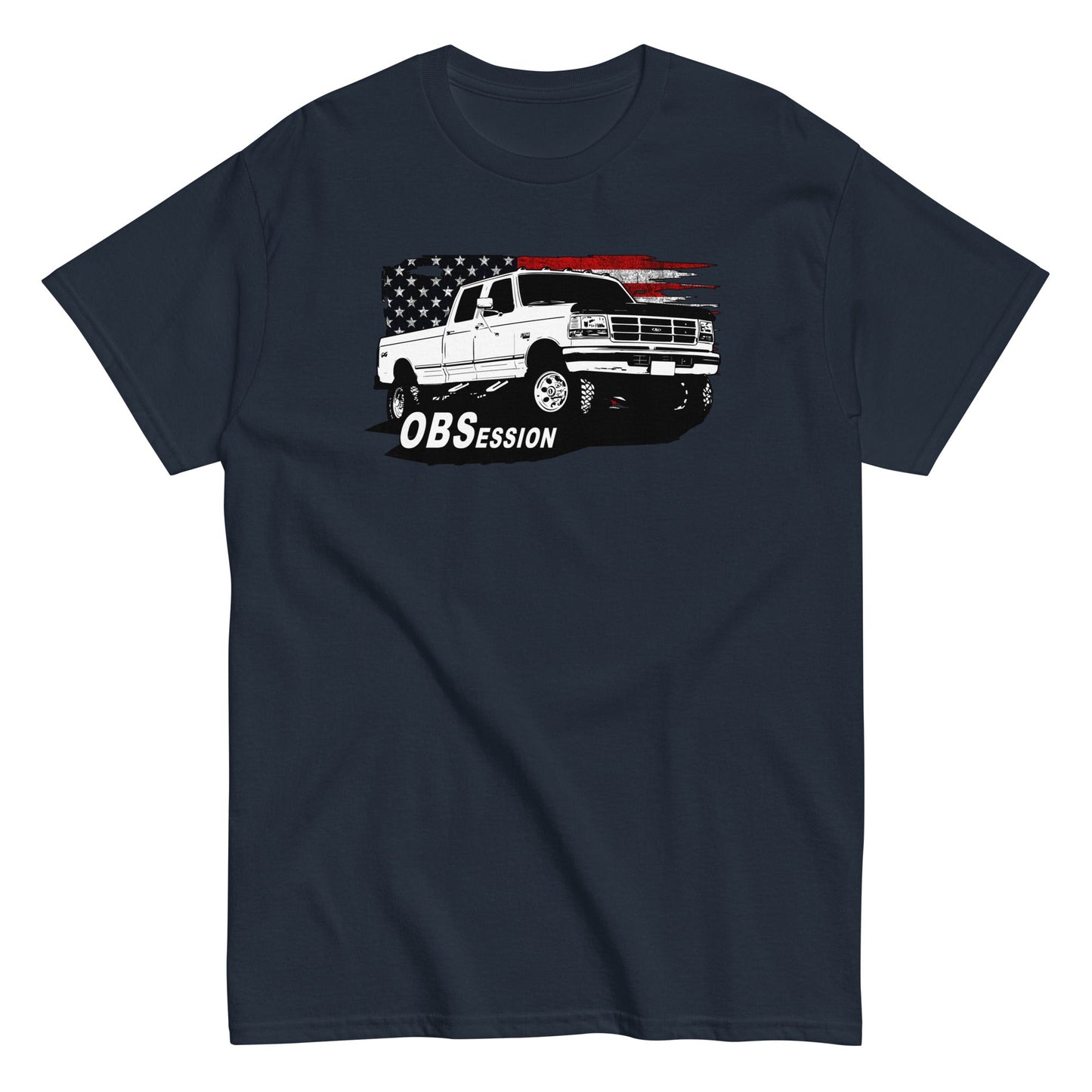 OBS Crew Cab Truck American Flag T-Shirt