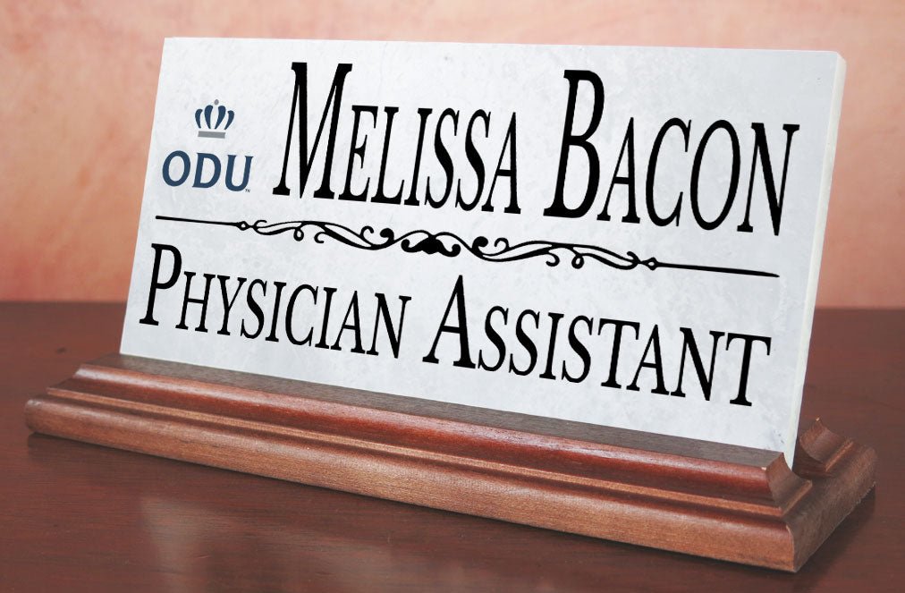 Old Dominion University Desk Nameplate – Custom Marble Name Sign with Title