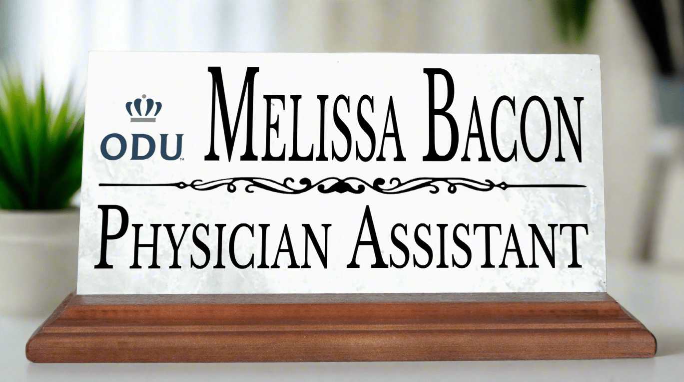 Old Dominion University Desk Nameplate – Custom Marble Name Sign with Title