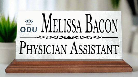 Old Dominion University Desk Nameplate – Custom Marble Name Sign with Title