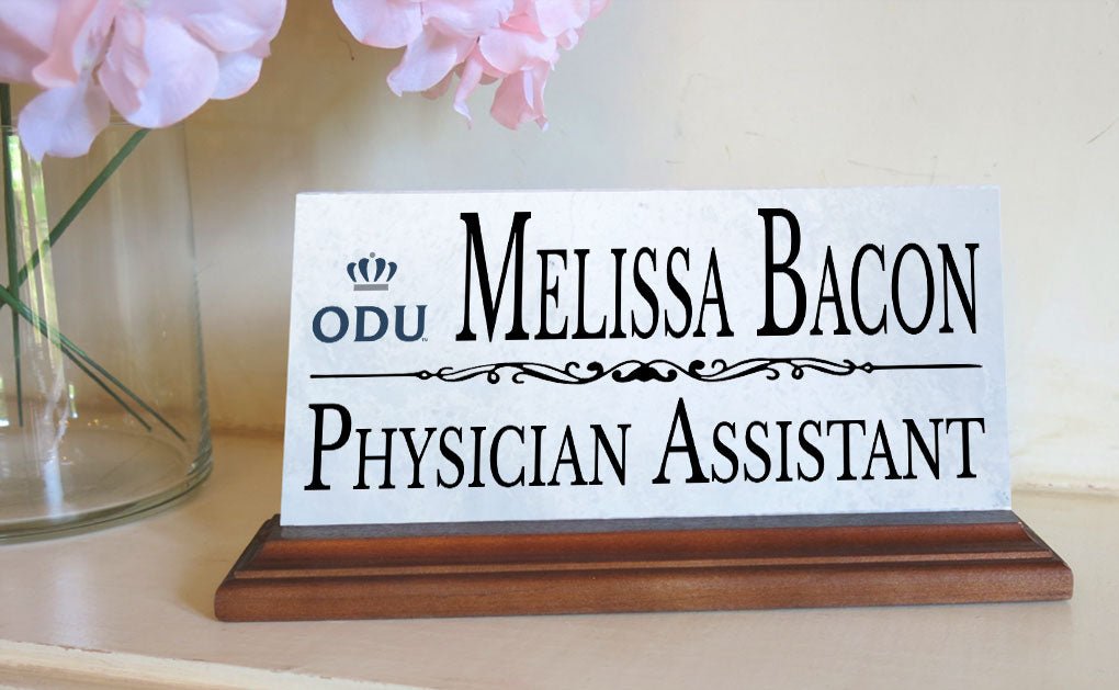 Old Dominion University Desk Nameplate – Custom Marble Name Sign with Title